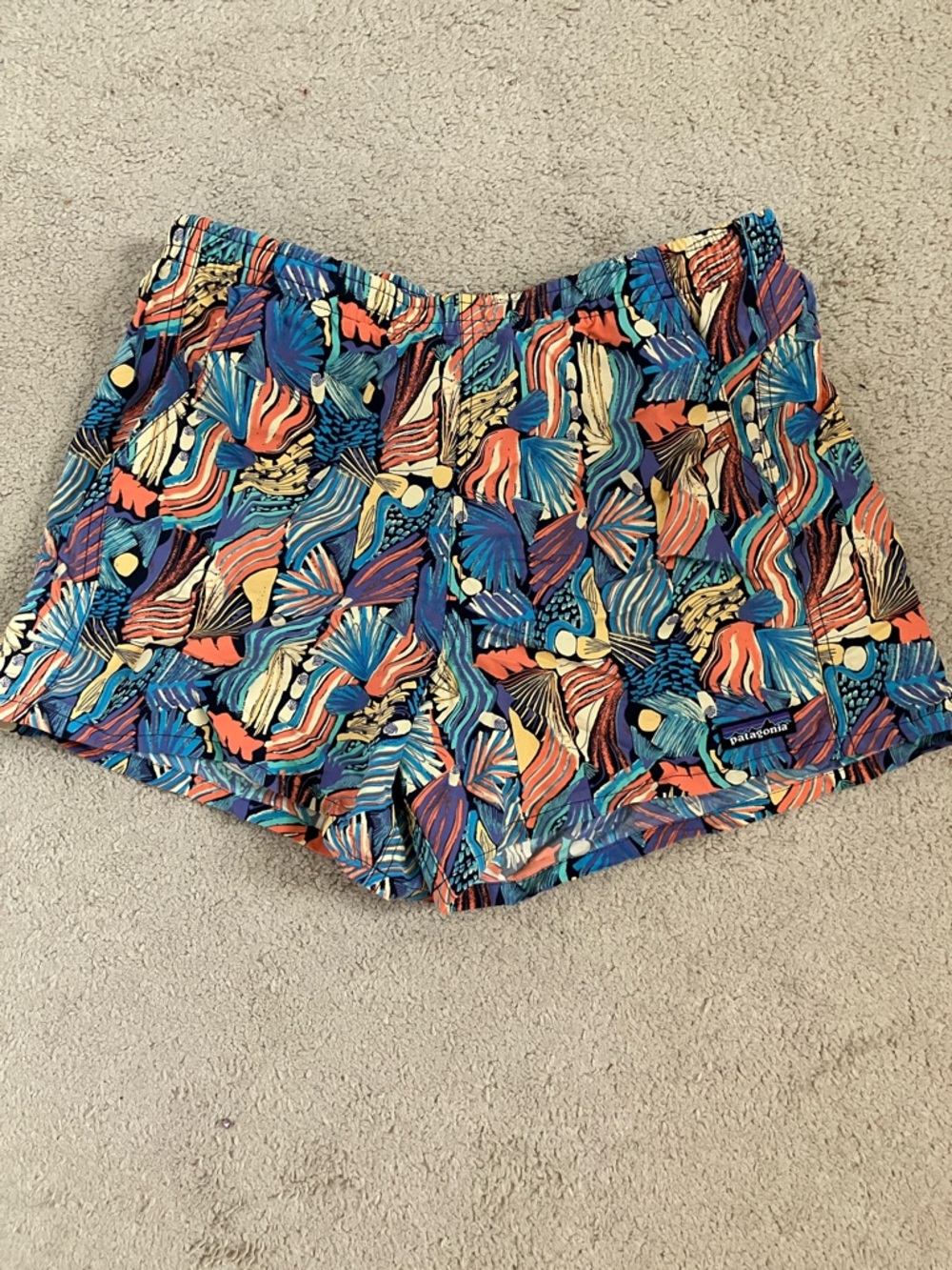 Patagonia Women's Multicolor Abstract Print Baggies Athletic Shorts